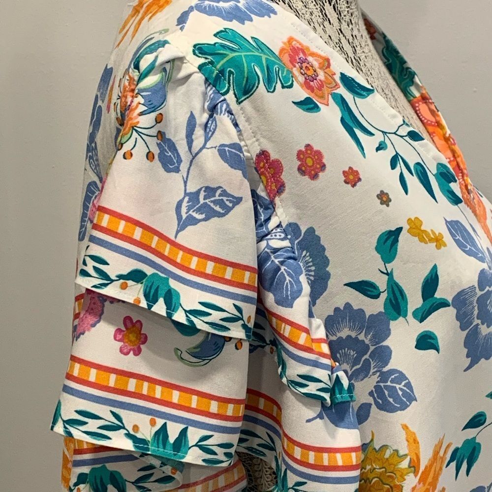Rachel Zoe Floral Print Top - Multicolor NWT - Picture 5 of 10